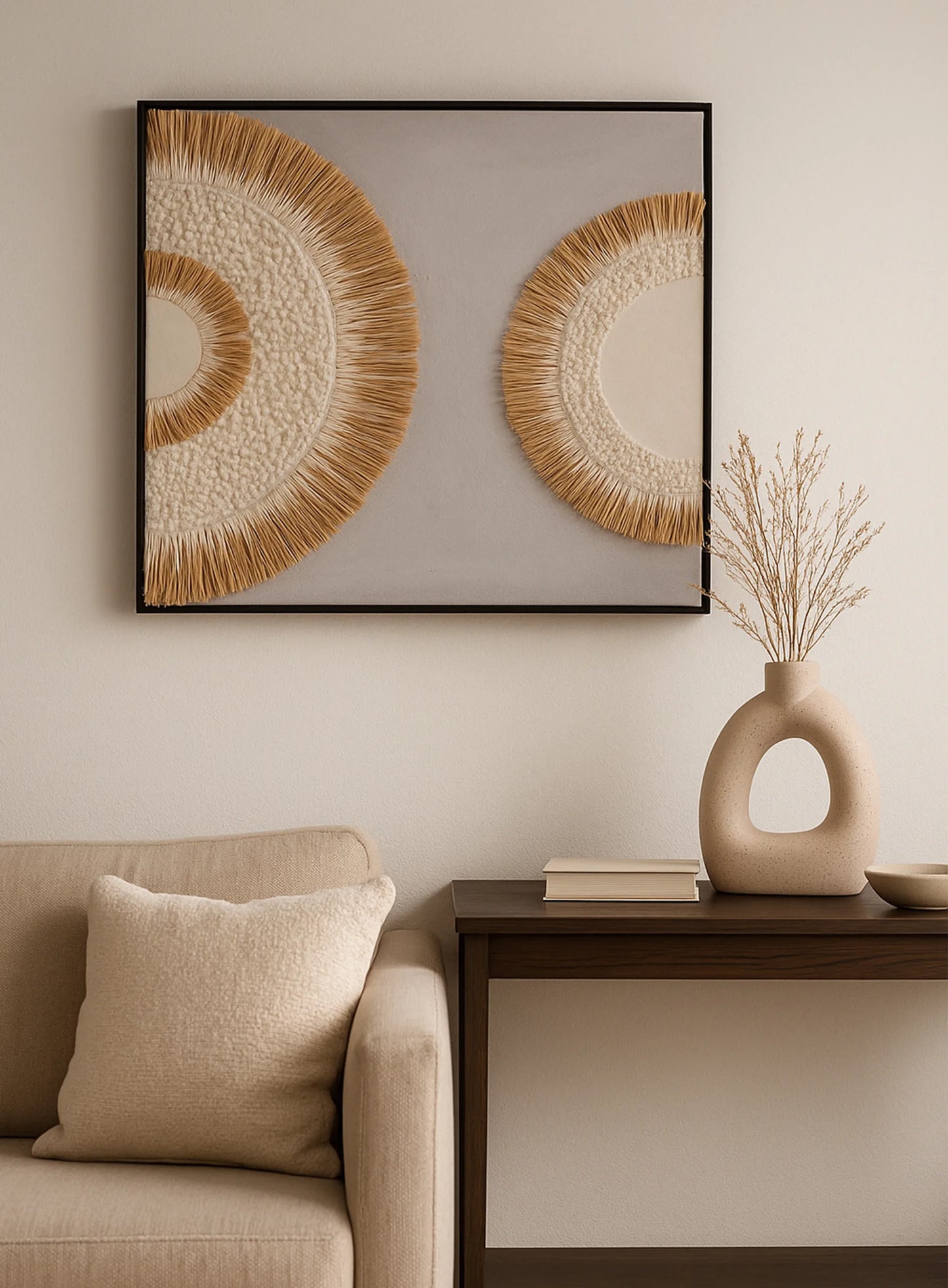 Sunburst Harmony Wall Tablo – Natural Textures Edition