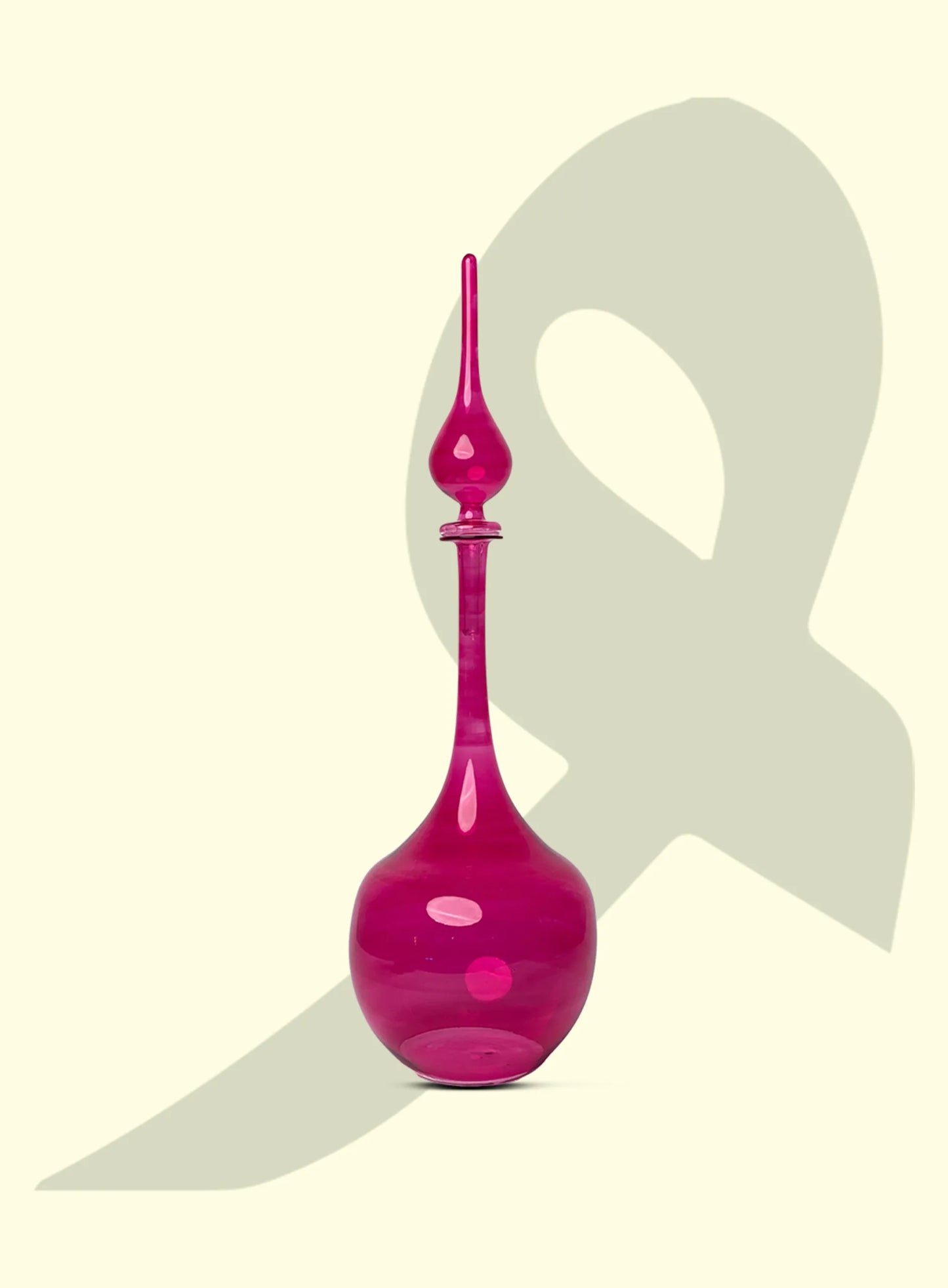Fuchsia Glass Decorative Bottle – Elegant Tall Edition