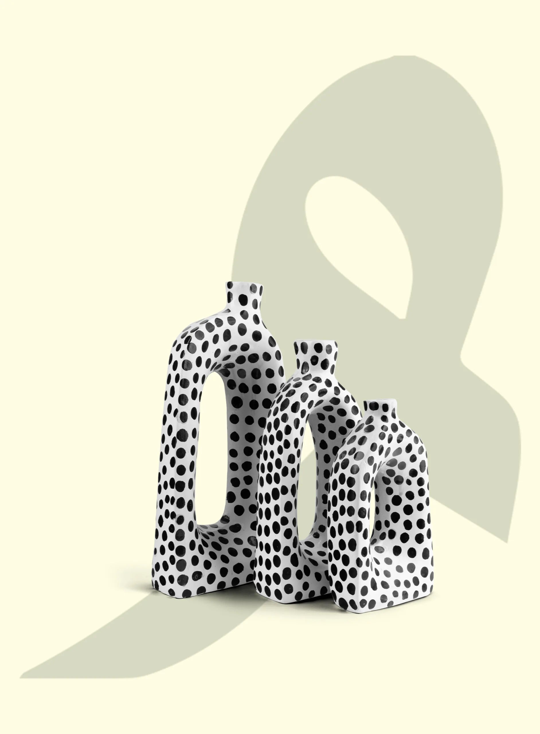 Monochrome Dots Ceramic Vase Set