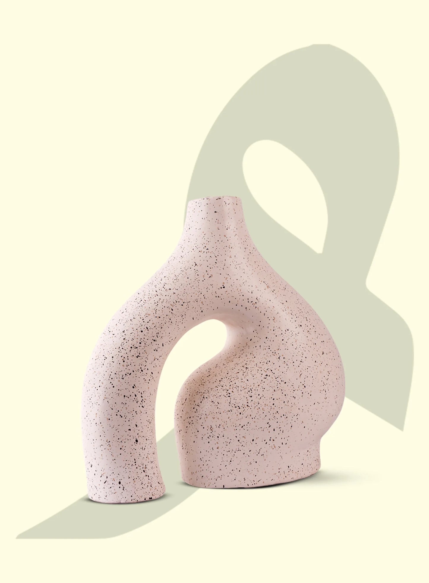 Sculpted Arch Ceramic Vase – Speckled Sand Edition