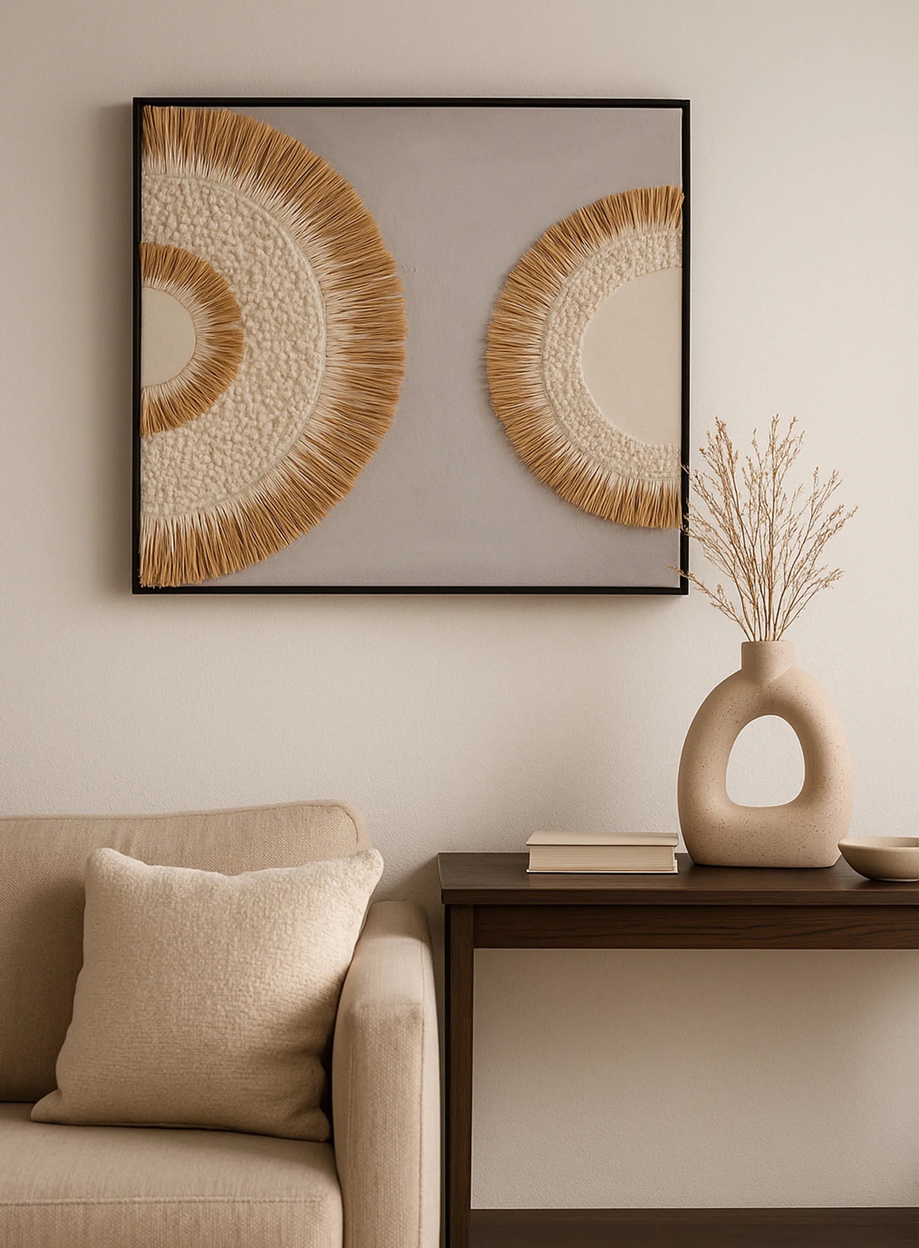 Sunburst Harmony Wall Tablo – Natural Textures Edition