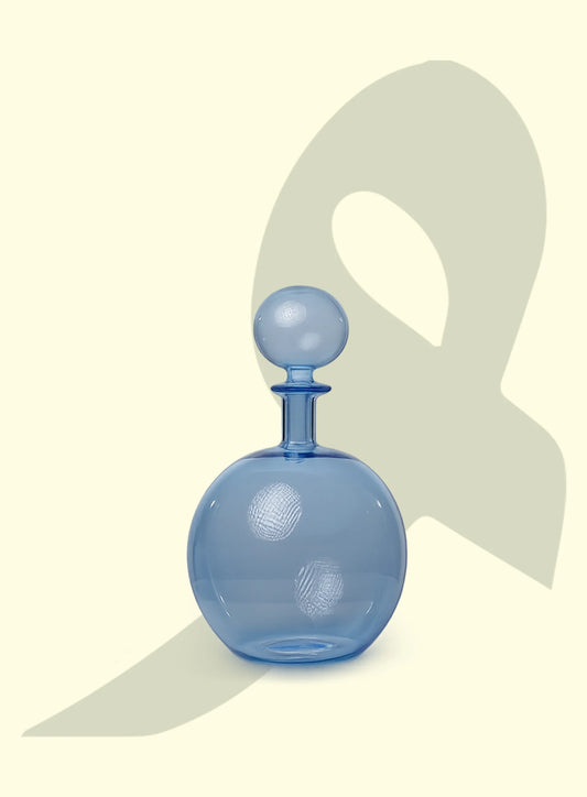 Azure Globe Glass Vase – Modern Sphere Edition