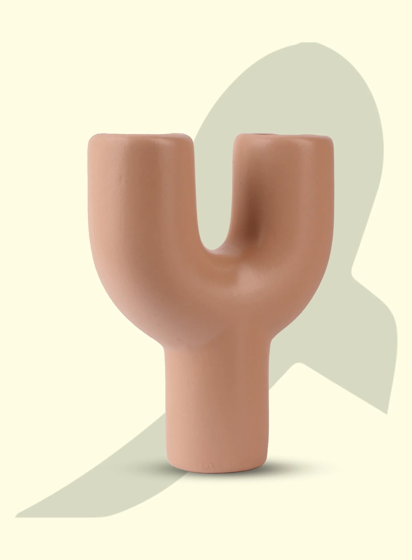 Ceramic U-Shape Vase – Matte Nude Color