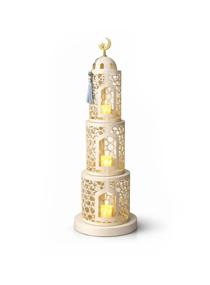 Noor Al Layali – 3 Tier Ramadan Lantern Set – JIAJU Home Decor