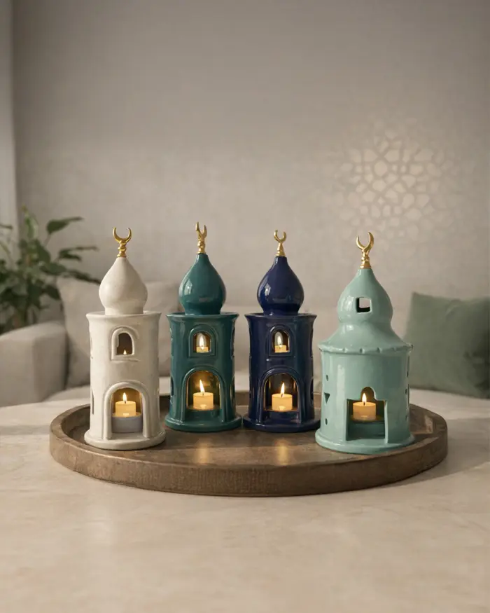 Noor Al Madinah Ceramic Ramadan Lantern – JIAJU Home Decor