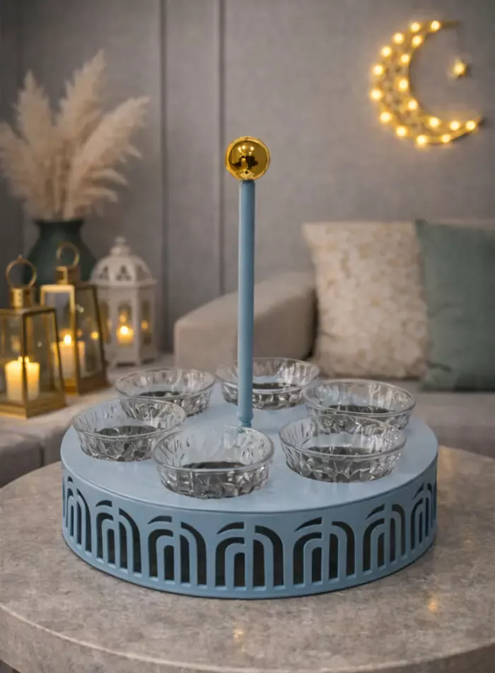 09.09 Azure Majlis Crystal Serving Set – JIAJU Home Decor